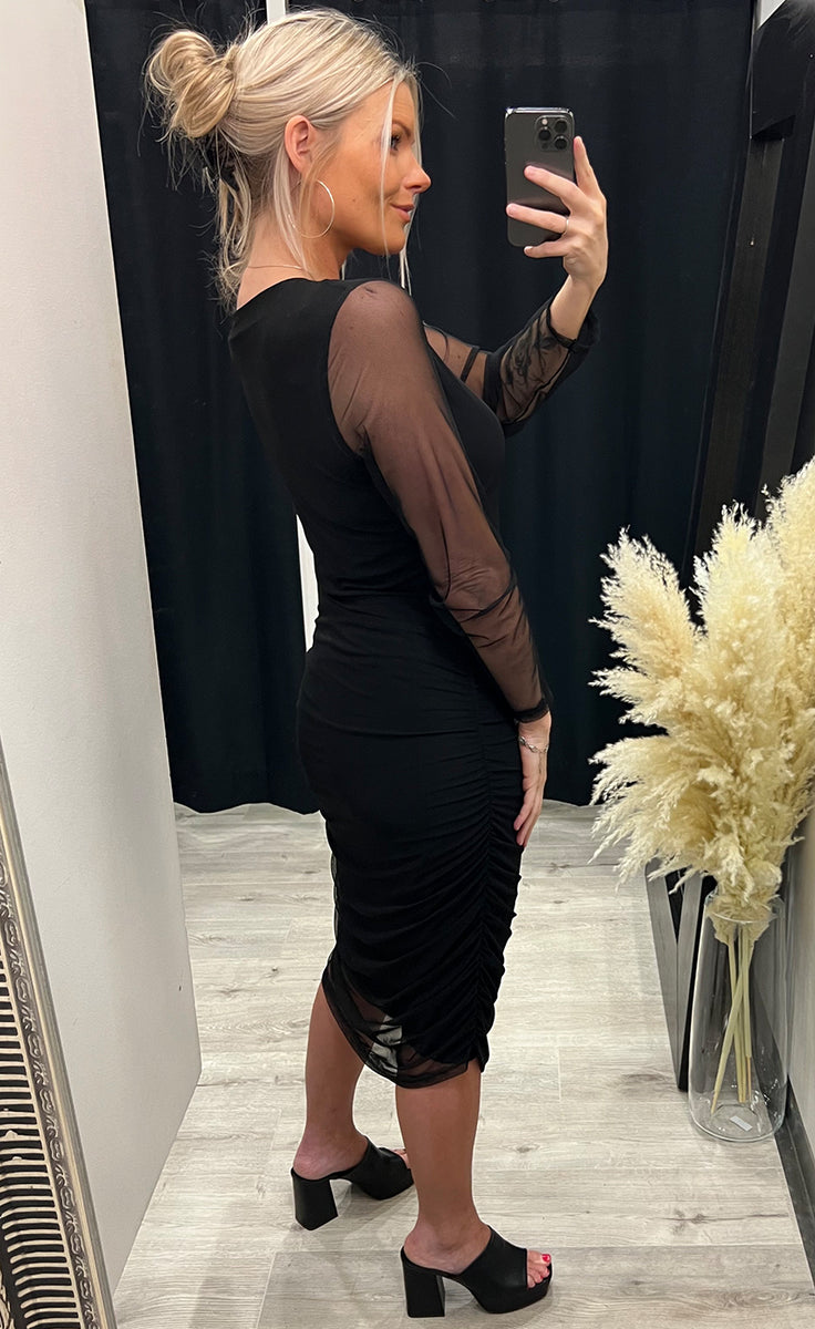 Annie Nadia S S Dress Black
