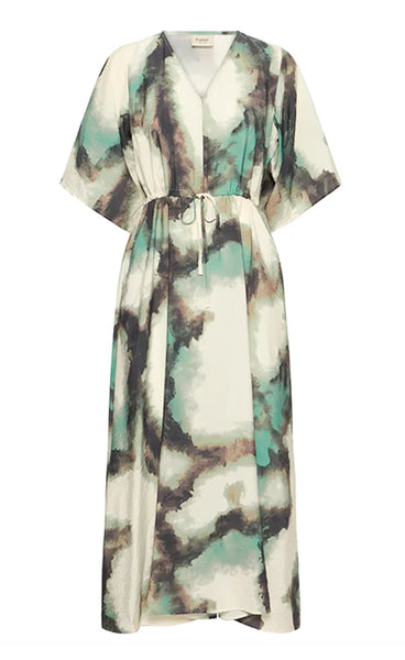 FRANSA Ayla dress 1 - marble creme menthe
