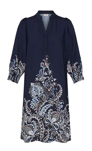 FRANSA Adara dress 2 - navy paisley