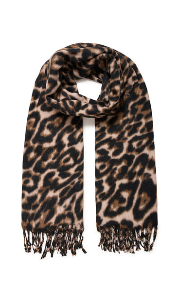 Weopard scarf - black mix