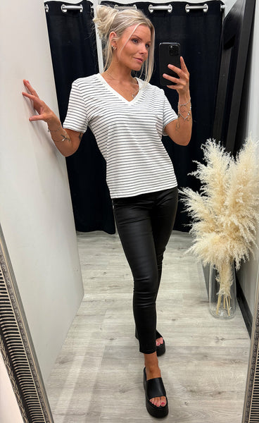 Feba tee 2 - white black mountain stripe