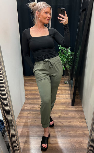 Sillia pants - dusty olive