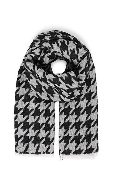 Vileaves houndstooth scarf - black mix
