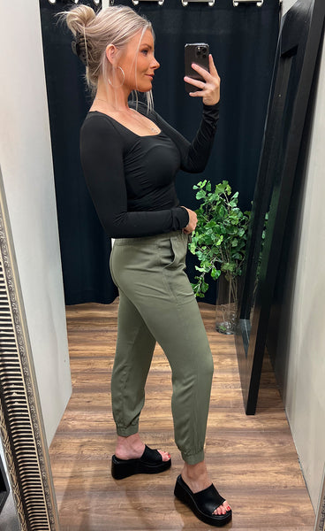 Sillia pants - dusty olive