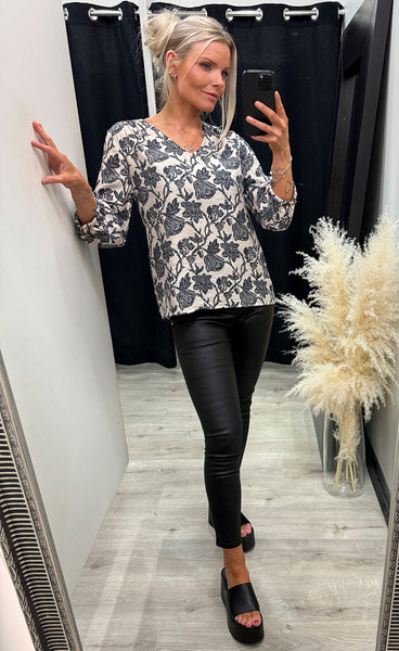 Ariana blouse 6 - bloom gray morn