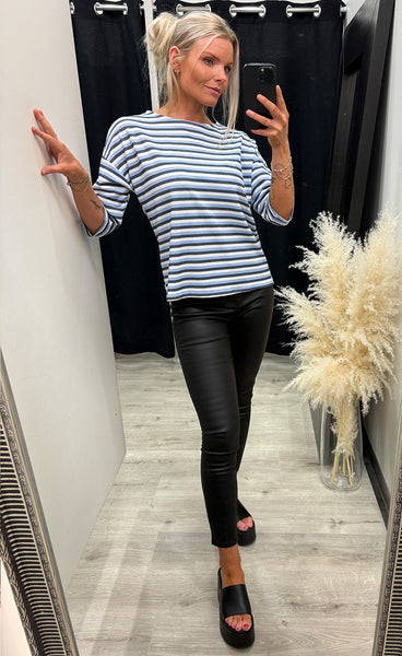 Josie tee 6 - hydrangea stripe