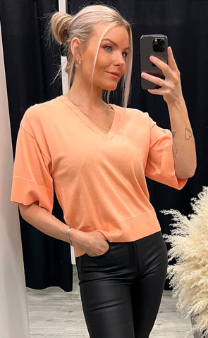 Eslina v-neck pullover - salmon