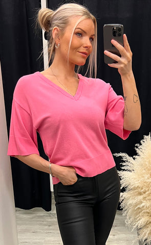 Eslina v-neck pullover - aurora pink