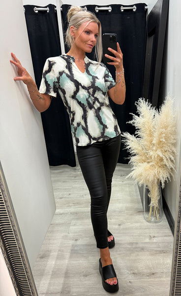 Seen tee 9 - marble creme menthe