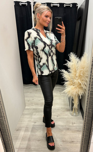 Seen tee 9 - marble creme menthe