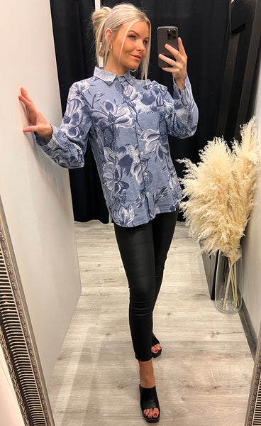 Linette shirt - navy floral