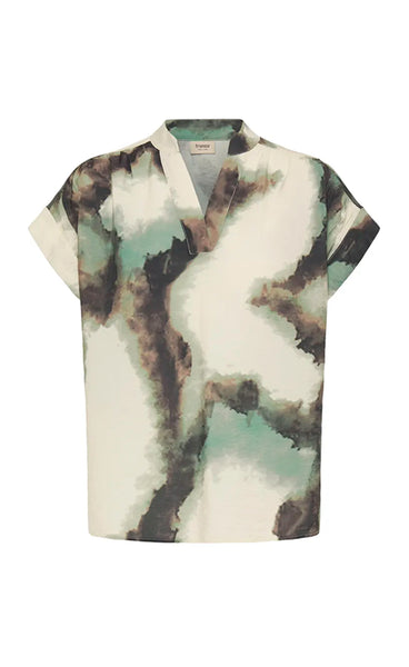 Ayla blouse 1 - marble creme menthe
