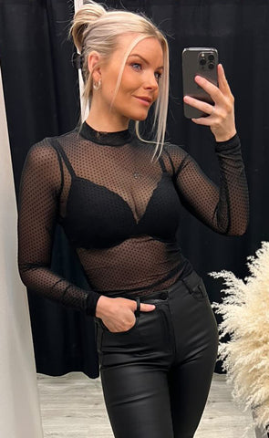 Zogo mesh top - black dot