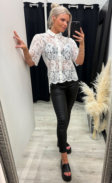 Paloma lace blouse - white