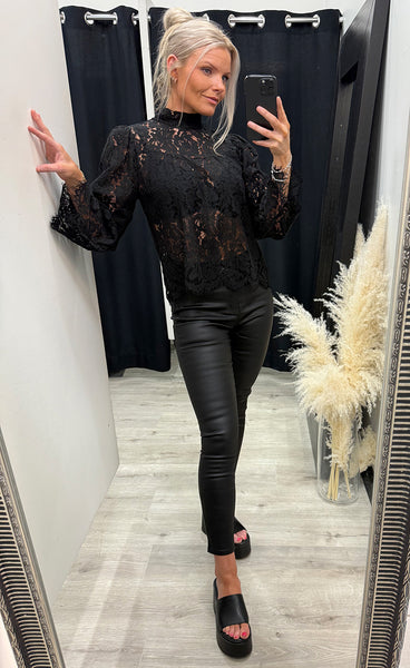 Valeri lace blouse - black