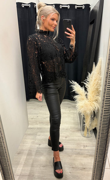 Valeri lace blouse - black