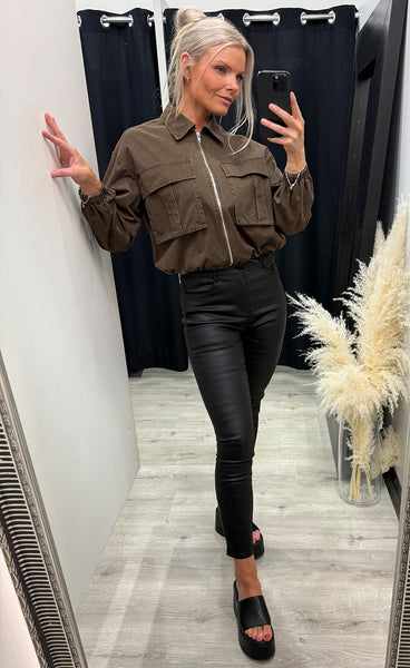 Carrie bomber jacket - brown