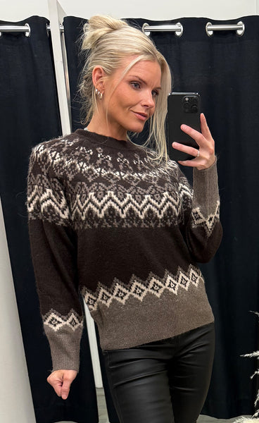FREEQUENT Merla pullover - mole w. morel
