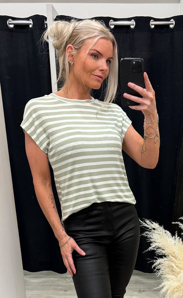 Cano tee 1 - desert sage stripe