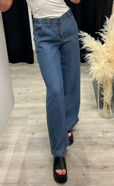 FREEQUENT Milo pants - medium blue denim