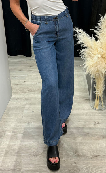 FREEQUENT Milo pants - medium blue denim