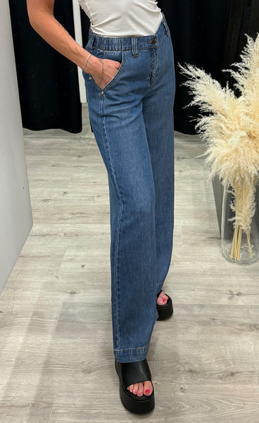 FREEQUENT Milo pants - medium blue denim