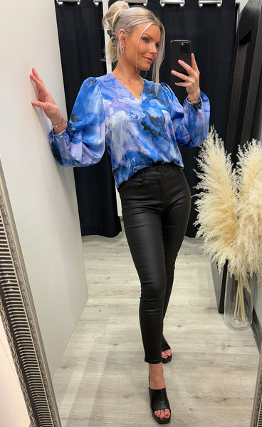 Ventia blouse - blue marble