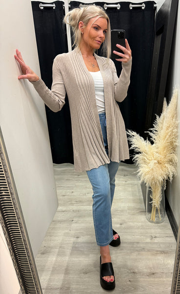 FREEQUENT Claudisse L cardigan - mushroom melange