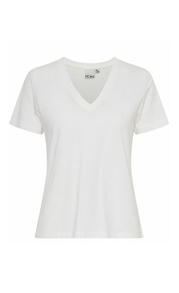 Palmer v-neck tee - cloud dancer