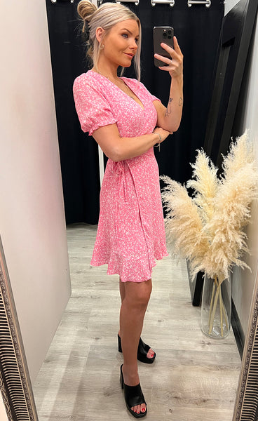 Elanina wrap dress - white flower