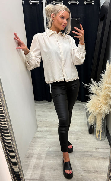 Nellie shirt 391 - beige stripe