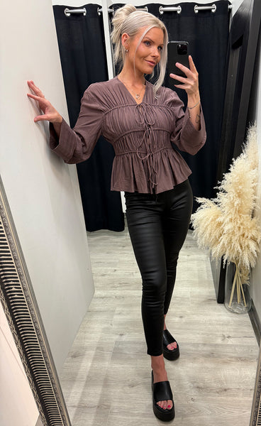 Taneil blouse - brown lilac