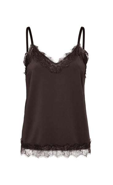 FREEQUENT Bicco lace top - mole
