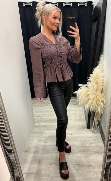 Taneil blouse - brown lilac