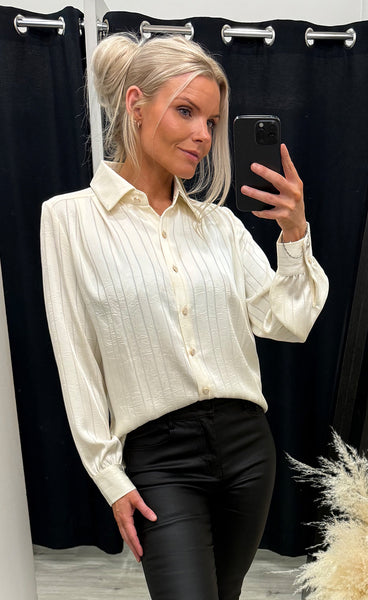 Nora satin shirt 370 - ecru