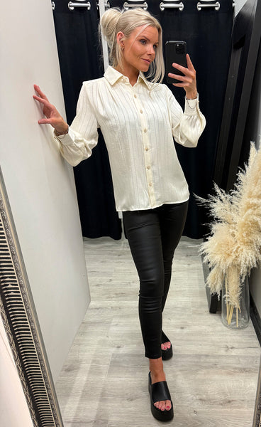 Nora satin shirt 370 - ecru