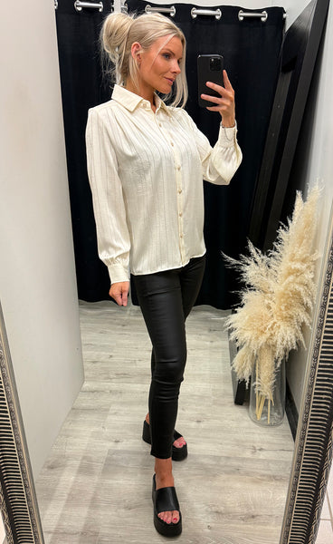 Nora satin shirt 370 - ecru