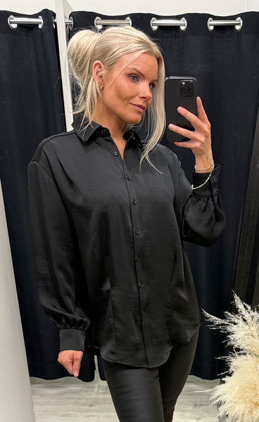Bree satin blouse 387 - black