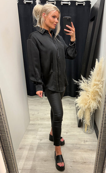 Bree satin blouse 387 - black