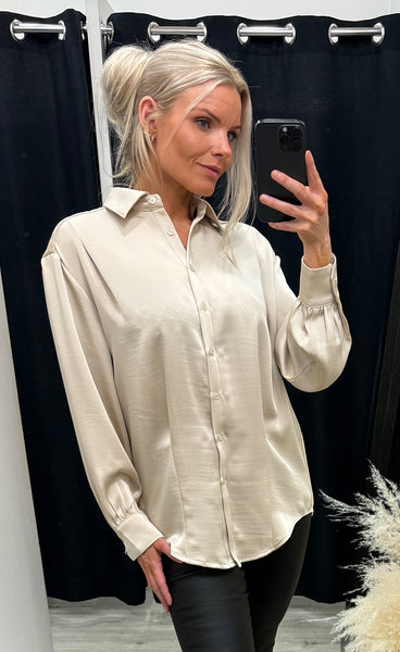 Bree satin shirt 387 - light beige