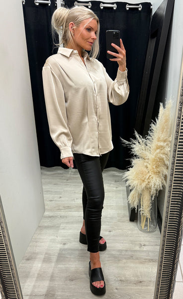 Bree satin shirt 387 - light beige
