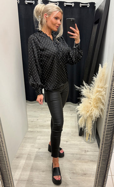 Cassy satin blouse 703 - black