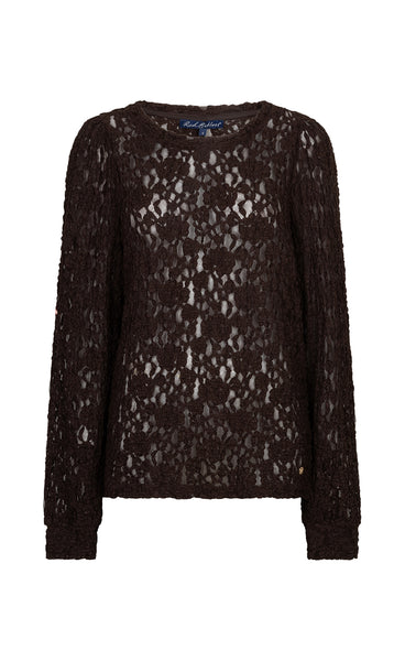 RED BUTTON Top lace - espresso