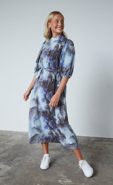 Ventia dress - grey/blue