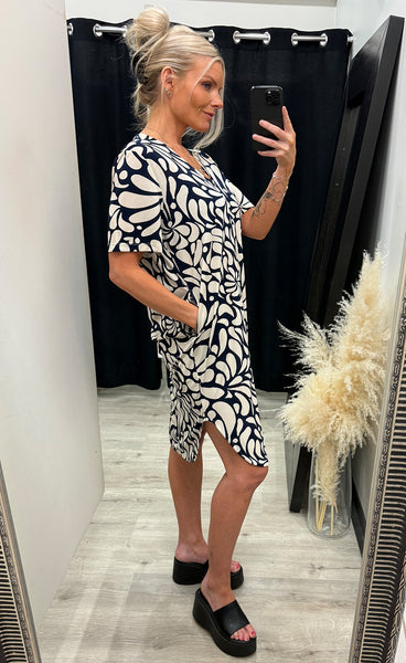 FREEQUENT Floi dress - navy blazer w. moonbeam