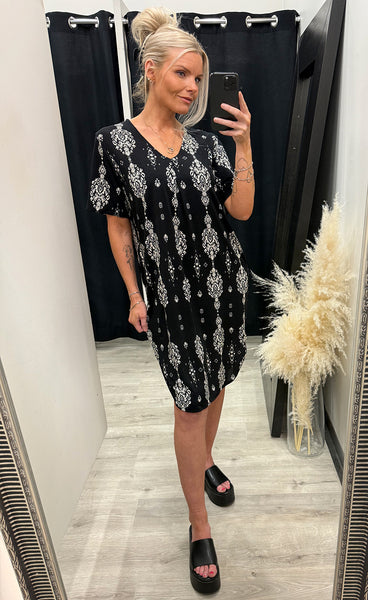 FREEQUENT Floi dress - black w. off-white
