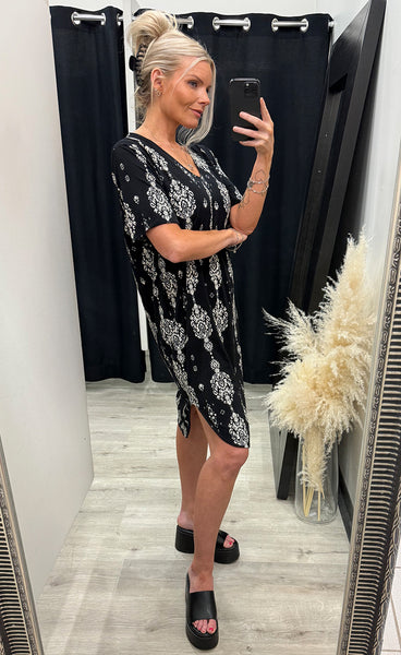 FREEQUENT Floi dress - black w. off-white