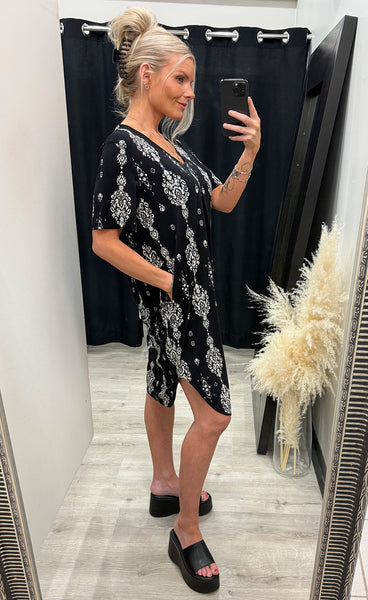FREEQUENT Floi dress - black w. off-white