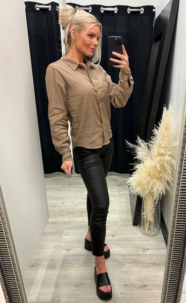 PULZ Luca LS shirt - walnut