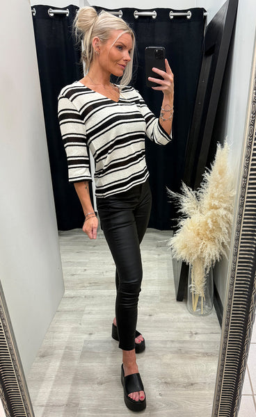 Imani tee 1 - black stripe
